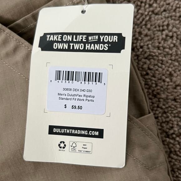 NWT Duluth Trading Co. Men’s DuluthFlex Ripstop Work Pants Size 40x30 - Picture 5 of 7